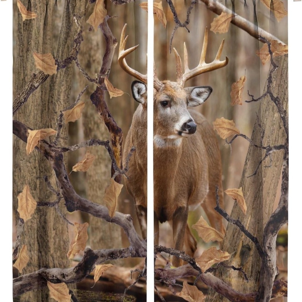 Set of Camo Deer Curtains